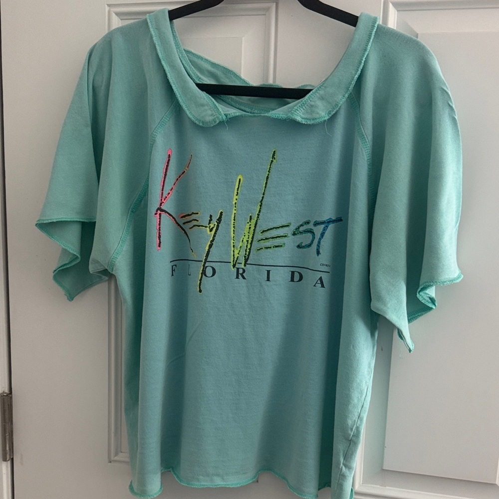 Mint Green Short Sleeve Women's Tee with Key West Florida Graphic